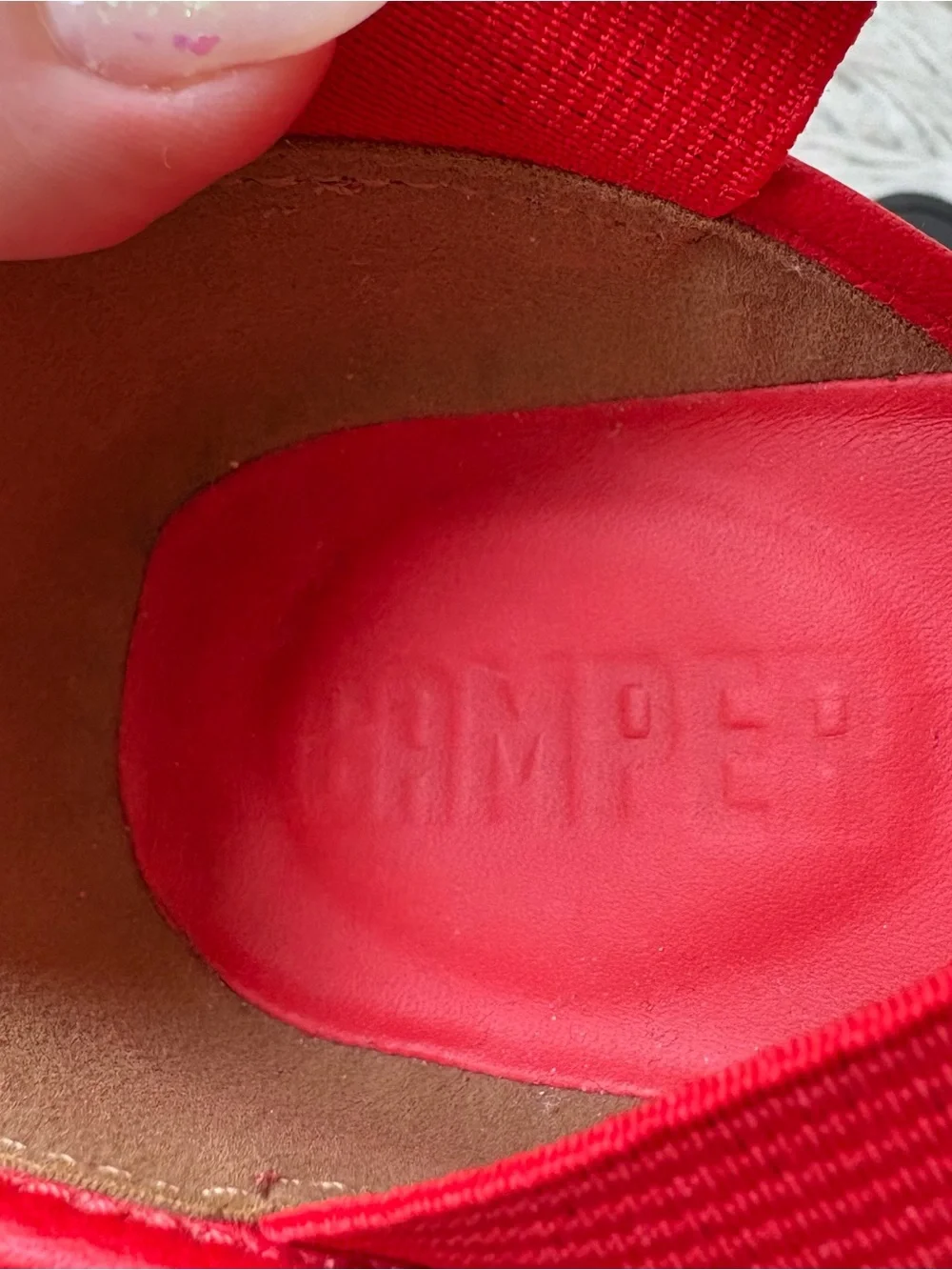 Camper Right Nina Red Leather Criss Cross Strap Flat Sandals NWOB Size 38